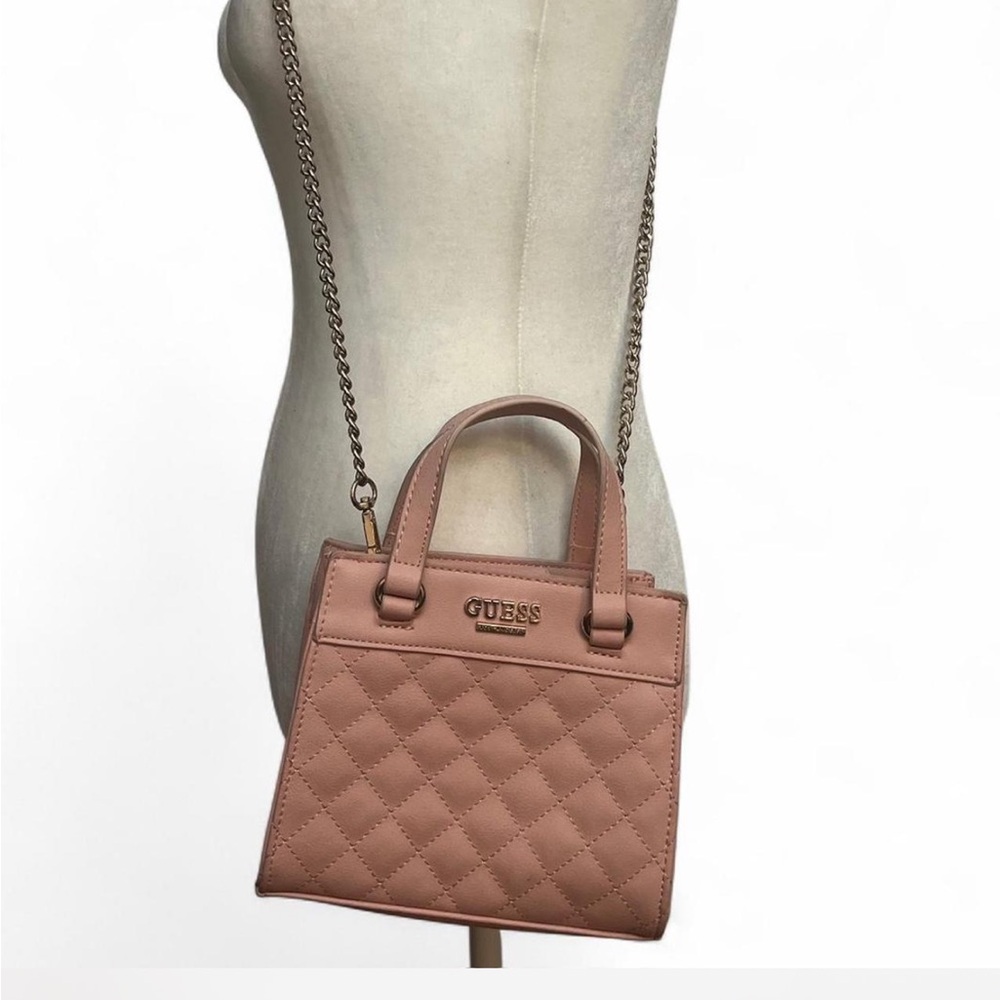 Guess Blush Quilted Chain Handbag
